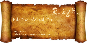 Rácz Ödön névjegykártya