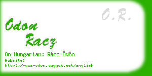 odon racz business card