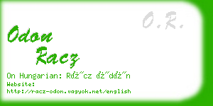 odon racz business card